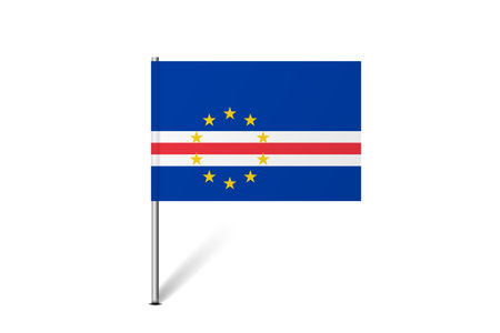 Cape Verde flag - map pin flag representing a country cultural identity and heritage. The essence of national pride and unity. Map pin flag stuck in a white backgroundのイラスト素材
