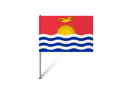 Kiribati flag - map pin flag representing a country cultural identity and heritage. The essence of national pride and unity. Map pin flag stuck in a white backgroundのイラスト素材