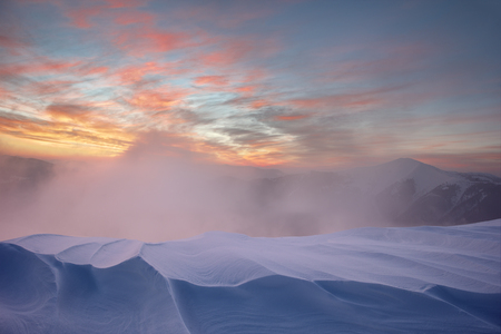 Carpathian mountains, winter landscape, Carpathians forest, の写真素材