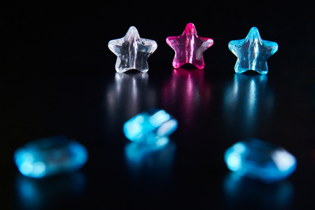 costume jewelry on black background, reflectionの写真素材