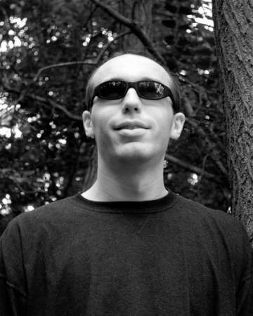 Portrait of a young man in black and white.の写真素材