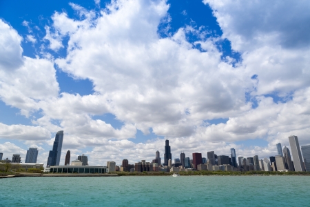 Chicago skyline with Shedd and Searsの写真素材