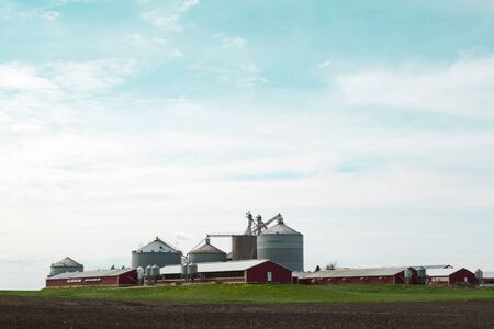 modern farming facility in farming countrysideの写真素材