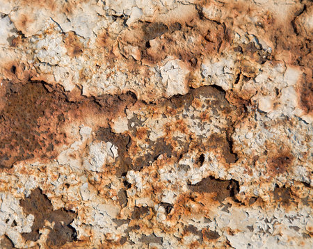 The painted wall with cracks
