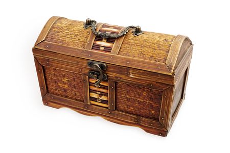 Piracy chest on a white backgroundの写真素材