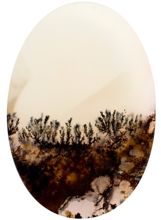 Cut of a colour natural stone with an abstract landscape from crystalsの写真素材