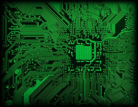 Technological industrial electronic dark green backgroundの写真素材