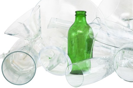 Heap of glasswares on a white backgroundの写真素材