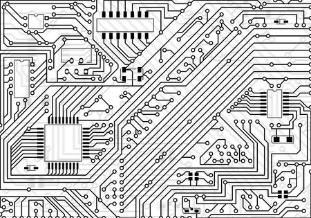 Hi-tech industrial electronic light black - white backgroundの写真素材