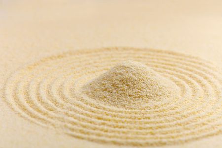 Small barkhan from yellow sand - an art compositionの写真素材