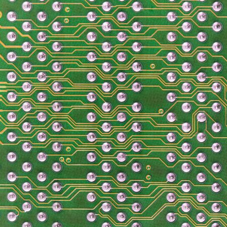 Circuit board industrial electronic green square patternの写真素材