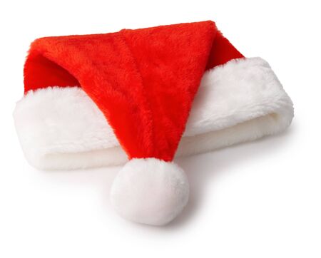 Traditional Christmas hat on a white backgroundの写真素材