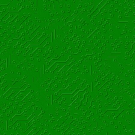 Illustration - square circuit board electronic green textureの写真素材