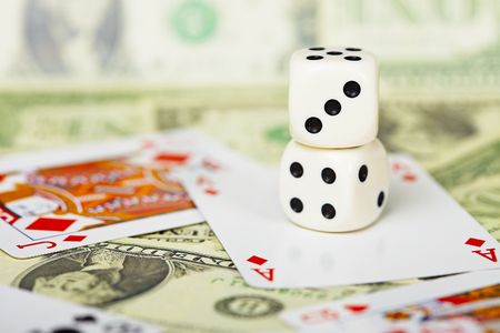 Composition of the dices on gambling themeのeditorial素材