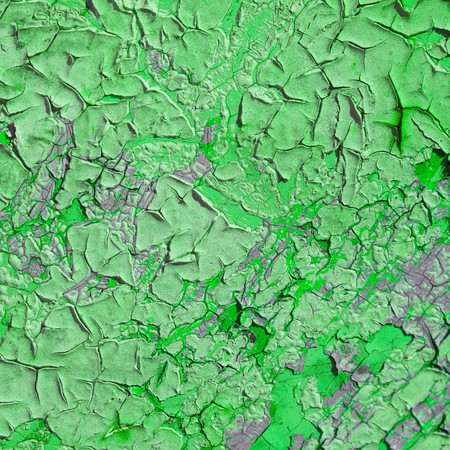 Wall covered with the green wrinkled paintの写真素材