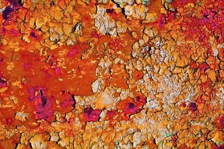 Disgusting dirty old red surface with patchesの写真素材