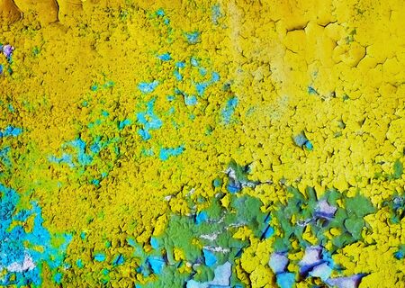 Dirty old peeling spotted wall in ruinsの写真素材