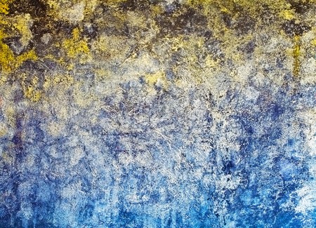 Cracks, stains and mold on the old plasterの写真素材