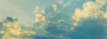 Panoramic picture of the cloudy day skyの写真素材