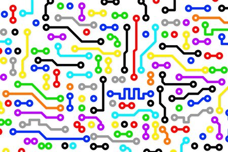 The illustrated background - electronic components of different colorの写真素材