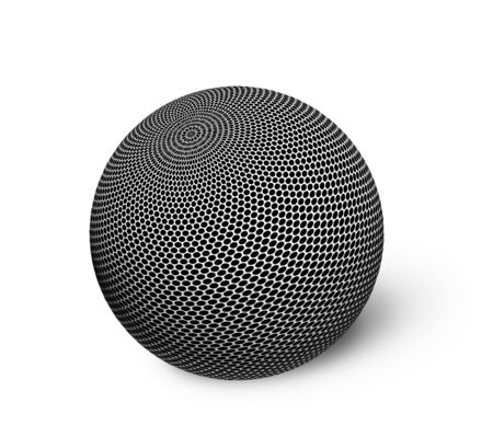 Abstract monochrome sphere on a white backgroundの写真素材