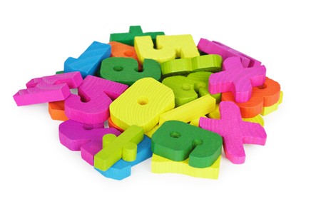 Color set of toys for training to the mathematician isolated on white backgroundの写真素材