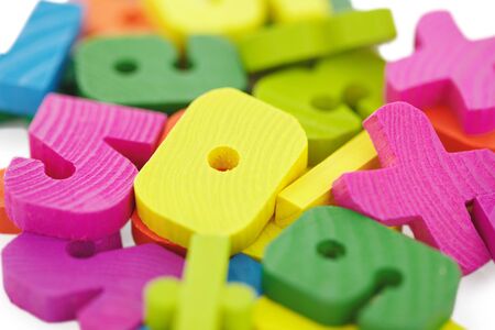Wooden baby kit for mathematics close upの写真素材