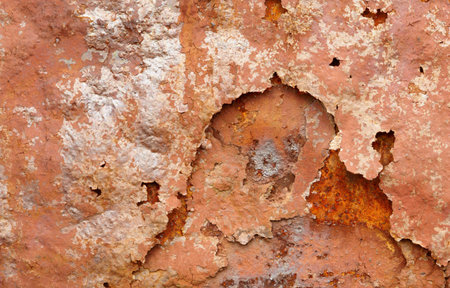 Much corrosion on the surface of iron plate