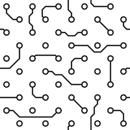 Seamless pattern - Computer circuit board monochrome backgroundのイラスト素材