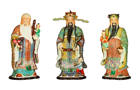 Ancient statues from Malaysia isolated on white backgroundの写真素材