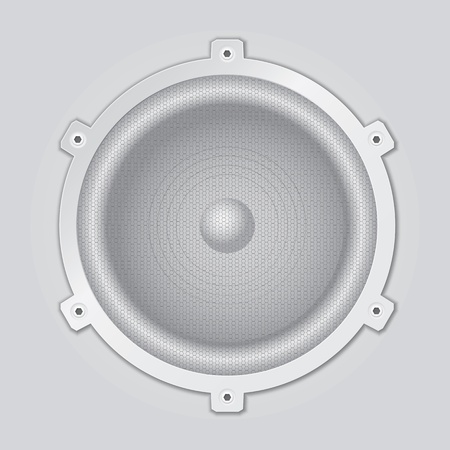 A light gray, silver loudspeaker closeupのイラスト素材