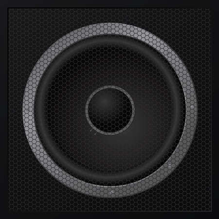 One black loudspeaker closeup - のイラスト素材