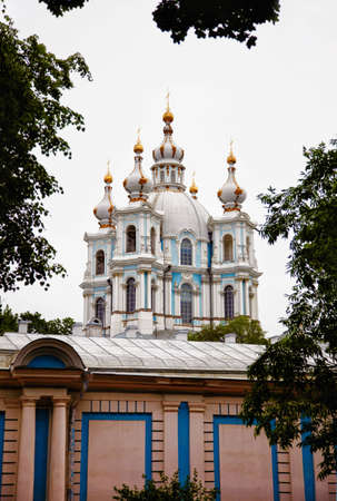 Orthodox monastery in Russia, St. Petersburg, Smolnyの写真素材
