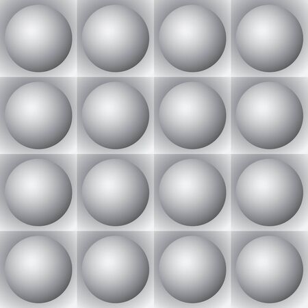Monochrome volumetric pattern of gray spheres and squaresのイラスト素材