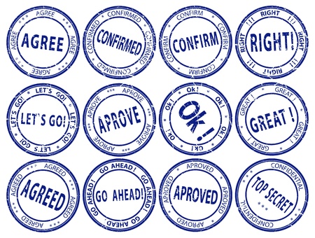 A set of round stamps for the business documentsのイラスト素材