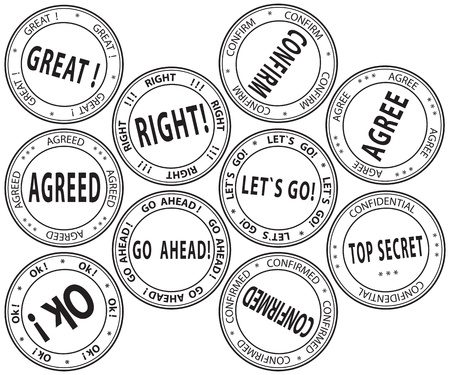 A set of bureaucratic round stampsのイラスト素材