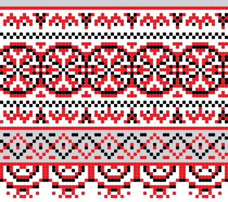 Ukrainian national pattern for cross stitch - backgroundのイラスト素材