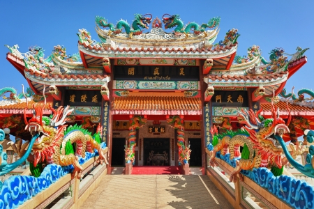 The facade of the Chinese Temple - entranceの写真素材