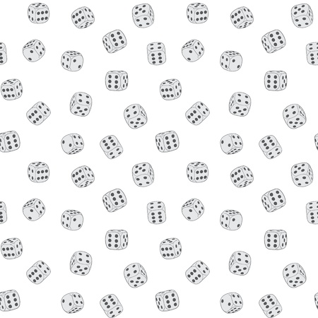seamless texture - dices on a white background のイラスト素材