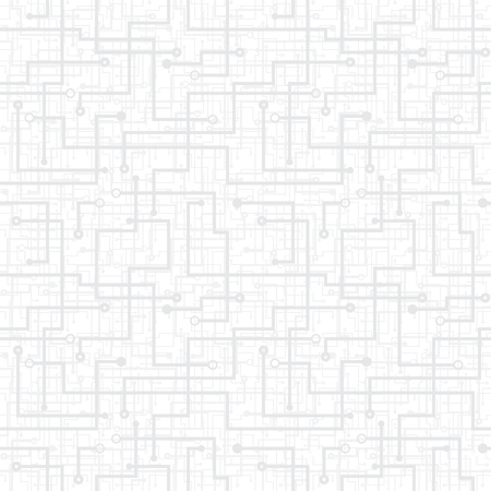 Vector abstract seamless pattern - electronic circuit scheme. Light gray texture.のイラスト素材
