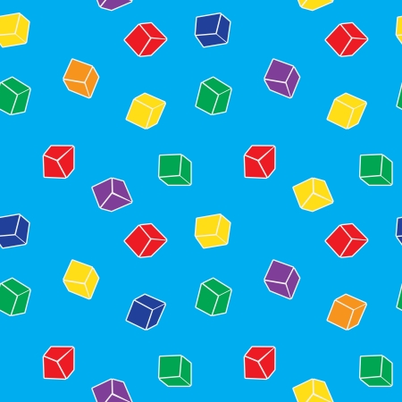 Vector simple abstract seamless pattern of colorful cubesのイラスト素材
