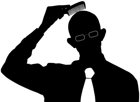 silhouette on white background - Bald man does not need a combのイラスト素材