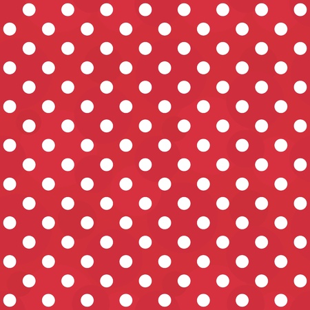 Vector abstract background - vintage seamless polka dots white and red patternのイラスト素材