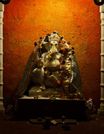 A statuette of the god of education - Ganesh. India, Udaipur.の写真素材