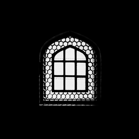 Silhouette of window in the muslim mosqueの写真素材