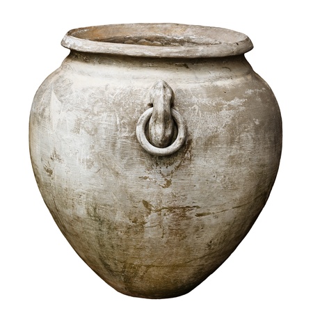 Antique large decorative vase isolated on white backgroundの写真素材
