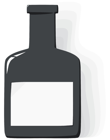Simple vector bottle with label on white backgroundのイラスト素材