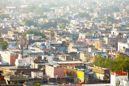 Top view of the city Jaipur. Indiaの写真素材