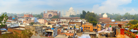 Panorama of the ancient Agra city, India. の写真素材