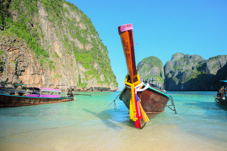 Long tailed boat. Thailand Phi-Phi islandsの写真素材